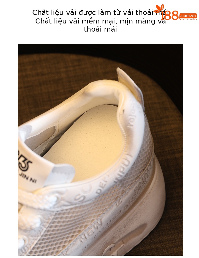 Giày sneaker nữ đế dày lưới thoáng khí phong cách bánh xốp trắng đa năng — Gỗ sồi Ash chi tiết 8