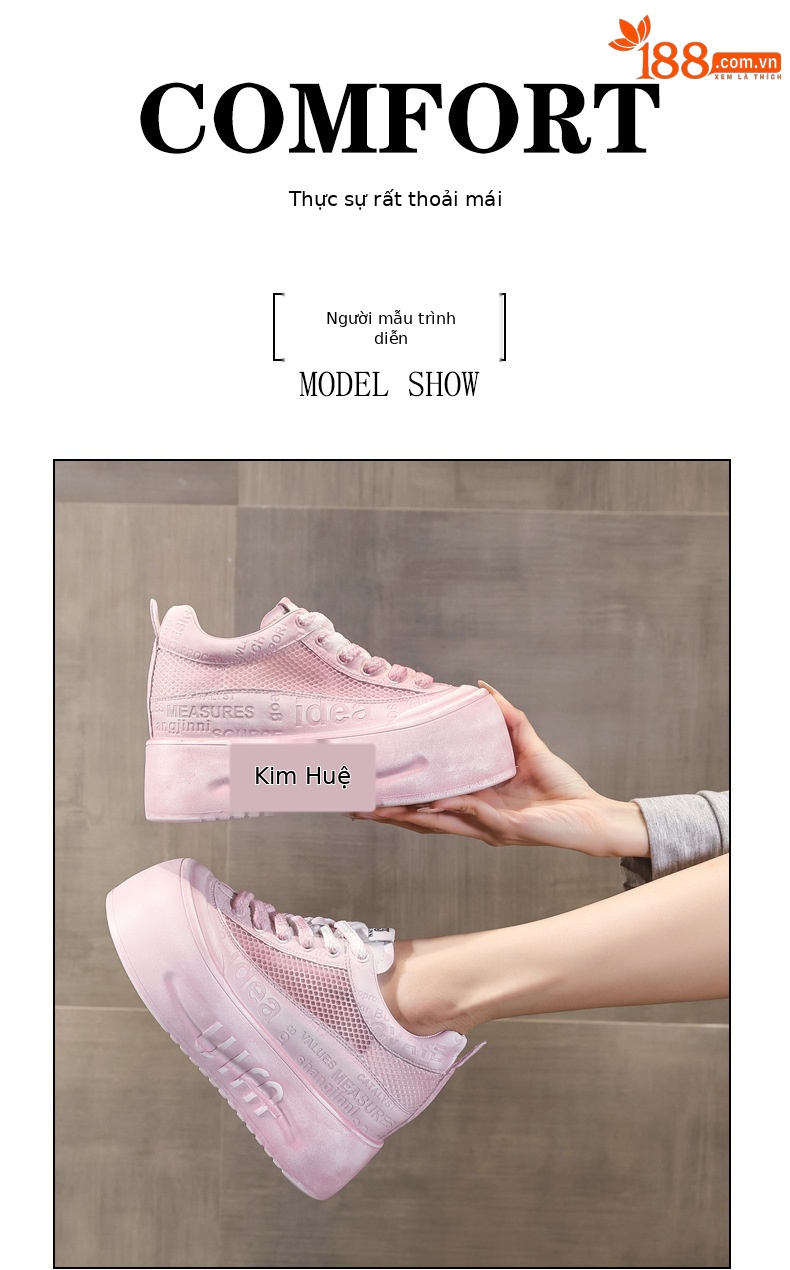 Giày sneaker nữ đế dày lưới thoáng khí phong cách bánh xốp trắng đa năng — Gỗ sồi Ash chi tiết 11