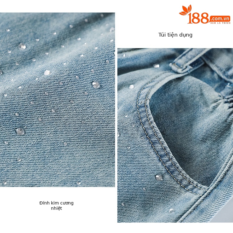 Quần short jean nữ lưng cao, ống rộng, viền chữ A, kiểu mới mùa hè — Xám đen với thắt lưng chi tiết 14