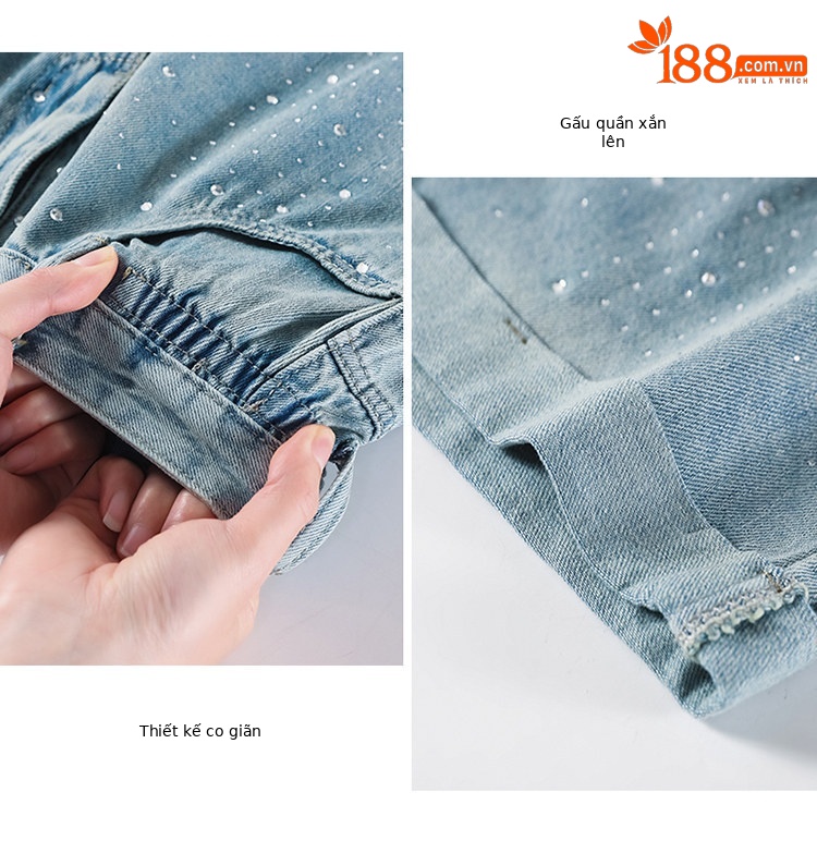 Quần short jean nữ lưng cao, ống rộng, viền chữ A, kiểu mới mùa hè — Xám đen với thắt lưng chi tiết 15