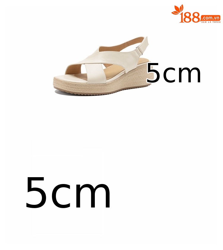 Sandal nữ quai chữ V đế dày mũi tròn hở ngón chân — màu trắng ngà chi tiết 3