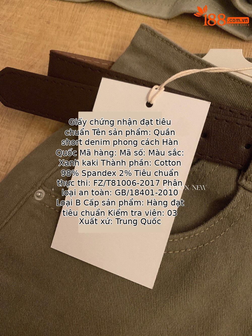 Quần short jean nữ lưng cao thiết kế hai túi phong cách trẻ trung — màu đen, Cao bồi xanh, trắng ngà, Xanh lá cây nhạtcolor chi tiết 9