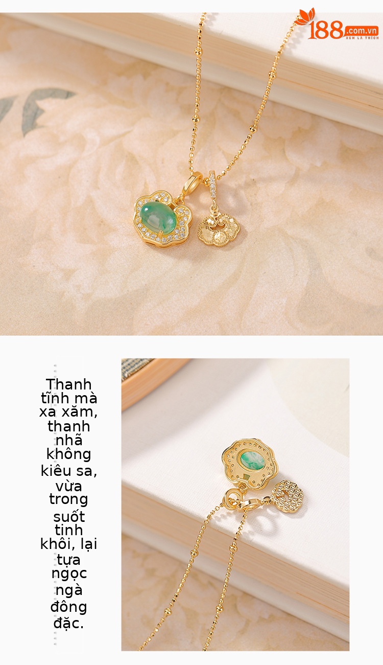Mặt dây chuyền bạc S925 mạ vàng hình trứng mì Châu Phi phong cách đơn giản — Dây chuyền vàng chi tiết 3