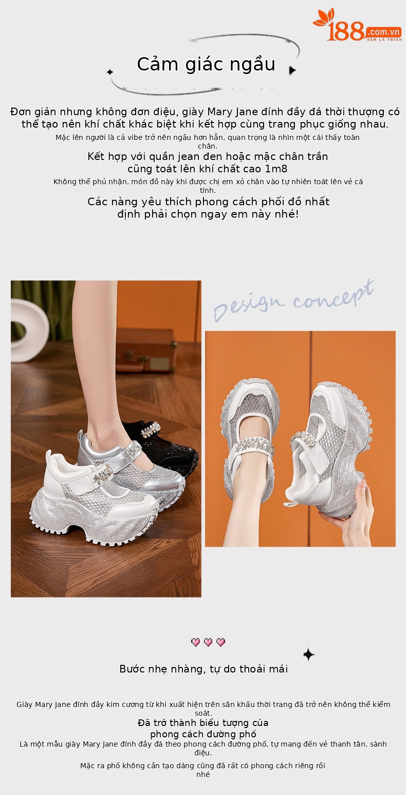 Sandal cao gót nữ hở mũi quai ngang đính đá gót siêu cao 10 cm — Bạc, Đen, Trắng chi tiết 4