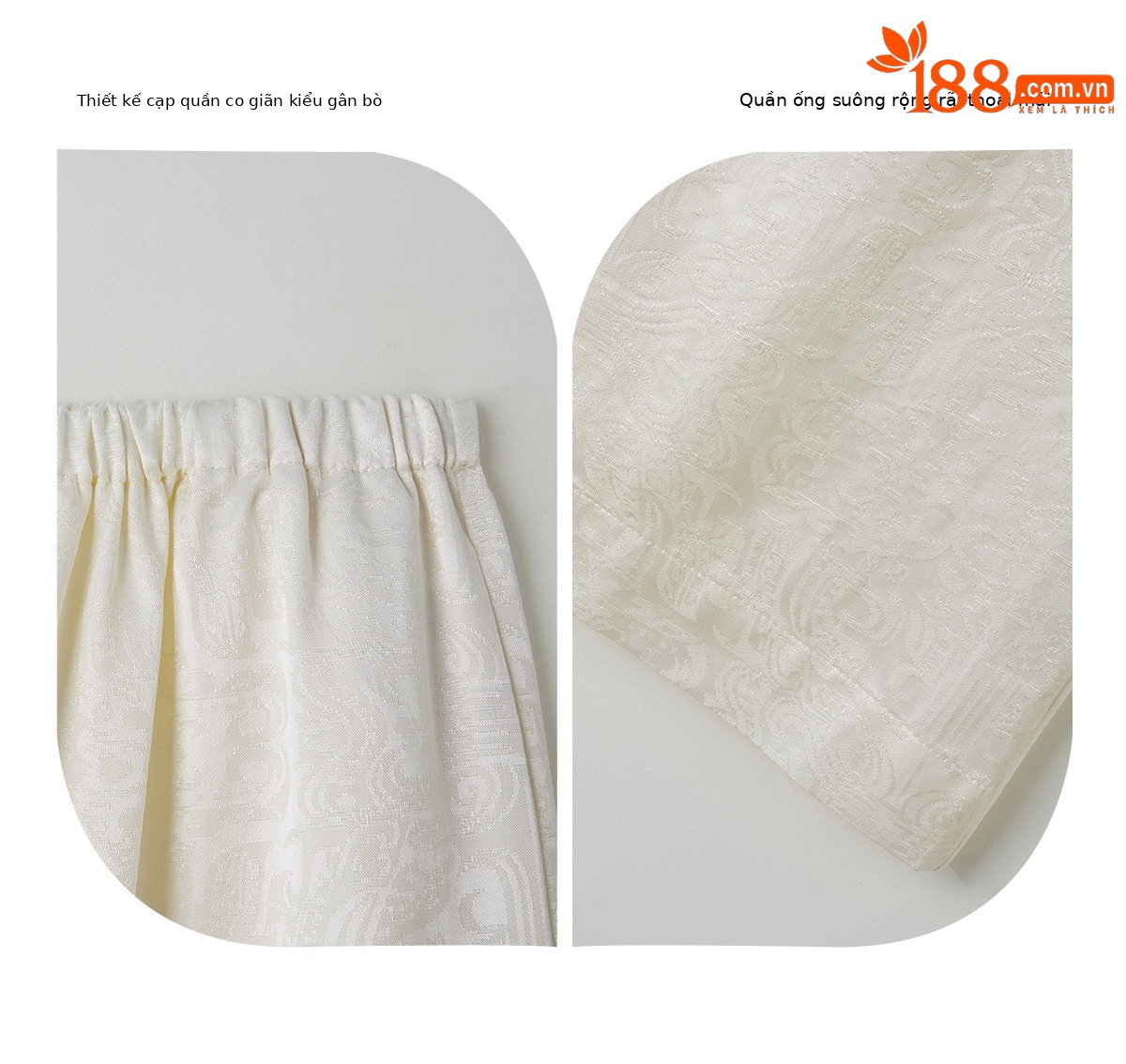 Bộ áo vest gile in họa tiết và quần ống suông phối đồ vintage nữ — Bầu hồ lô, Màu vàng chảy chi tiết 9