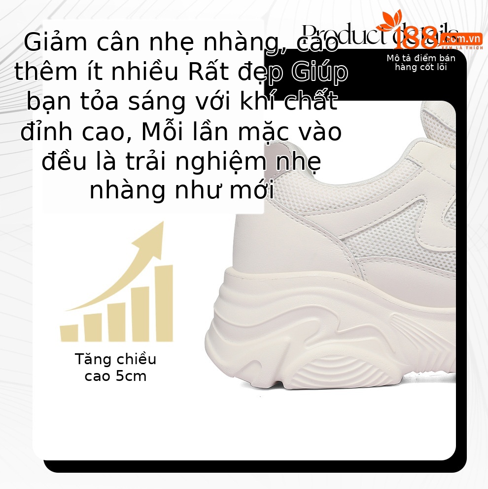 Giày sneaker nữ chunky đế dày lưới thoáng khí, tăng chiều cao nhẹ nhàng — 6148m trà sữa, 6148 mét tím chi tiết 3