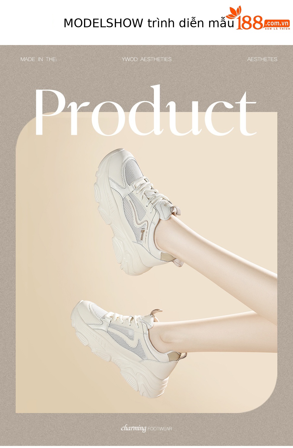 Giày sneaker nữ chunky đế dày lưới thoáng khí, tăng chiều cao nhẹ nhàng — 6148m trà sữa, 6148 mét tím chi tiết 5