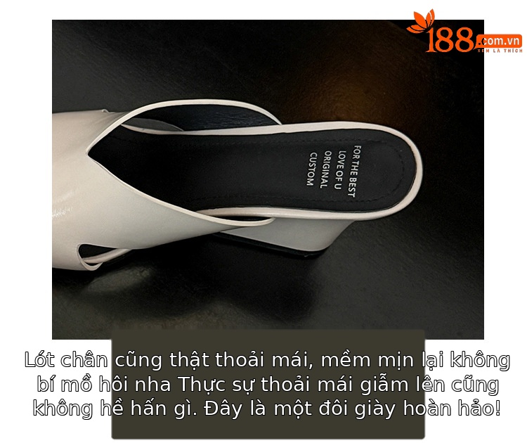 Sandal cao gót nữ hở mũi quai ngang da thật gót 8 cm — màu nâu, màu đen, màu trắng chi tiết 3