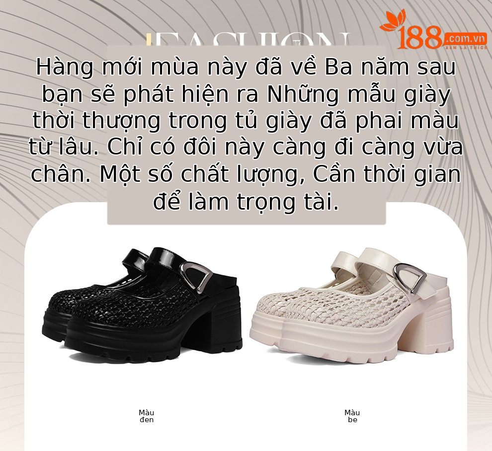 Giày Mary Jane nữ quai ngang đế dày lưới rỗng phong cách vintage — 6163 Màu be, 6163 Da đen chi tiết 1