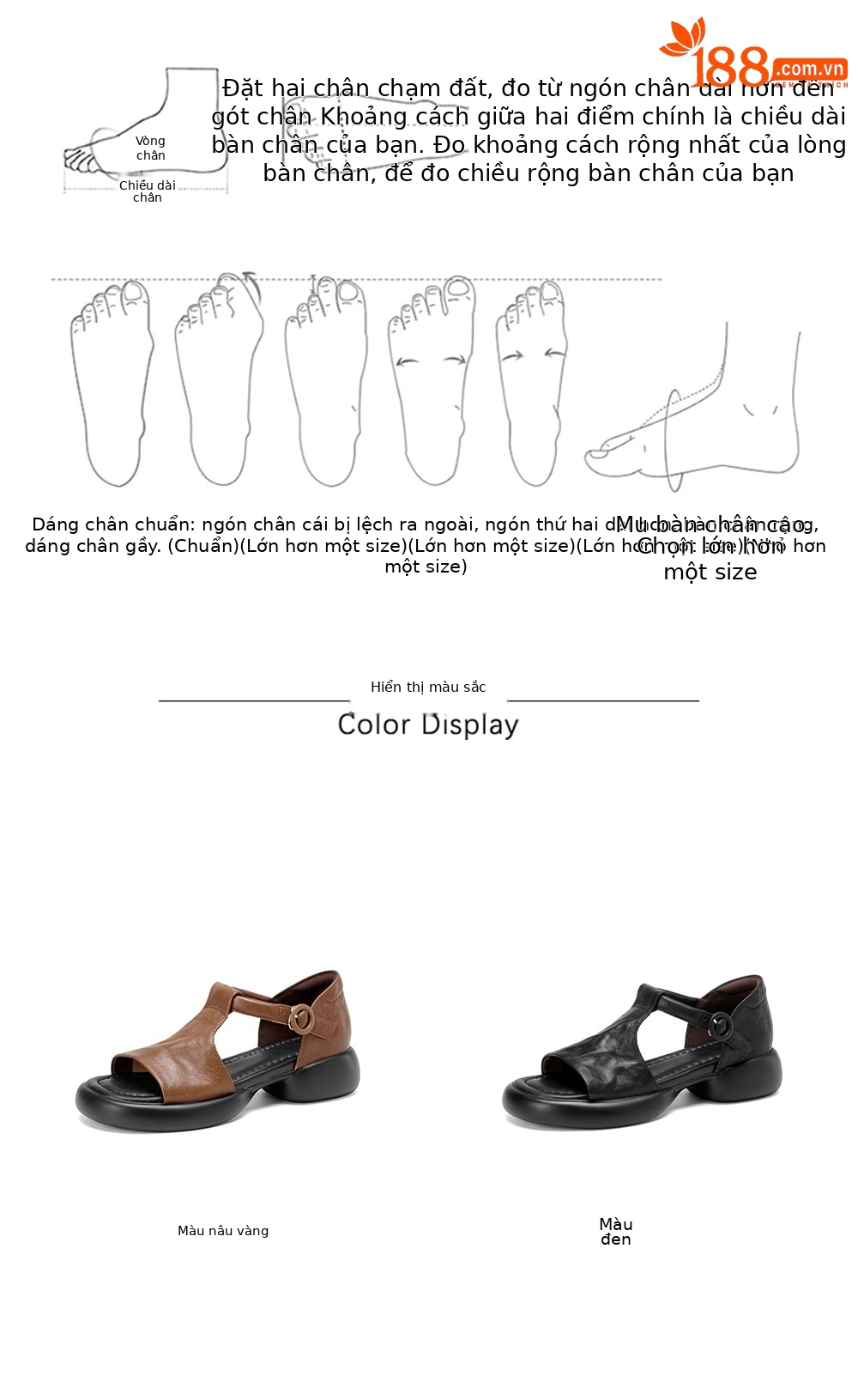 Sandal nữ da cừu mềm đế dày hở mũi, quai chữ T, gót thấp 3 cm, dán ma thuật — Vàng nâu chi tiết 4