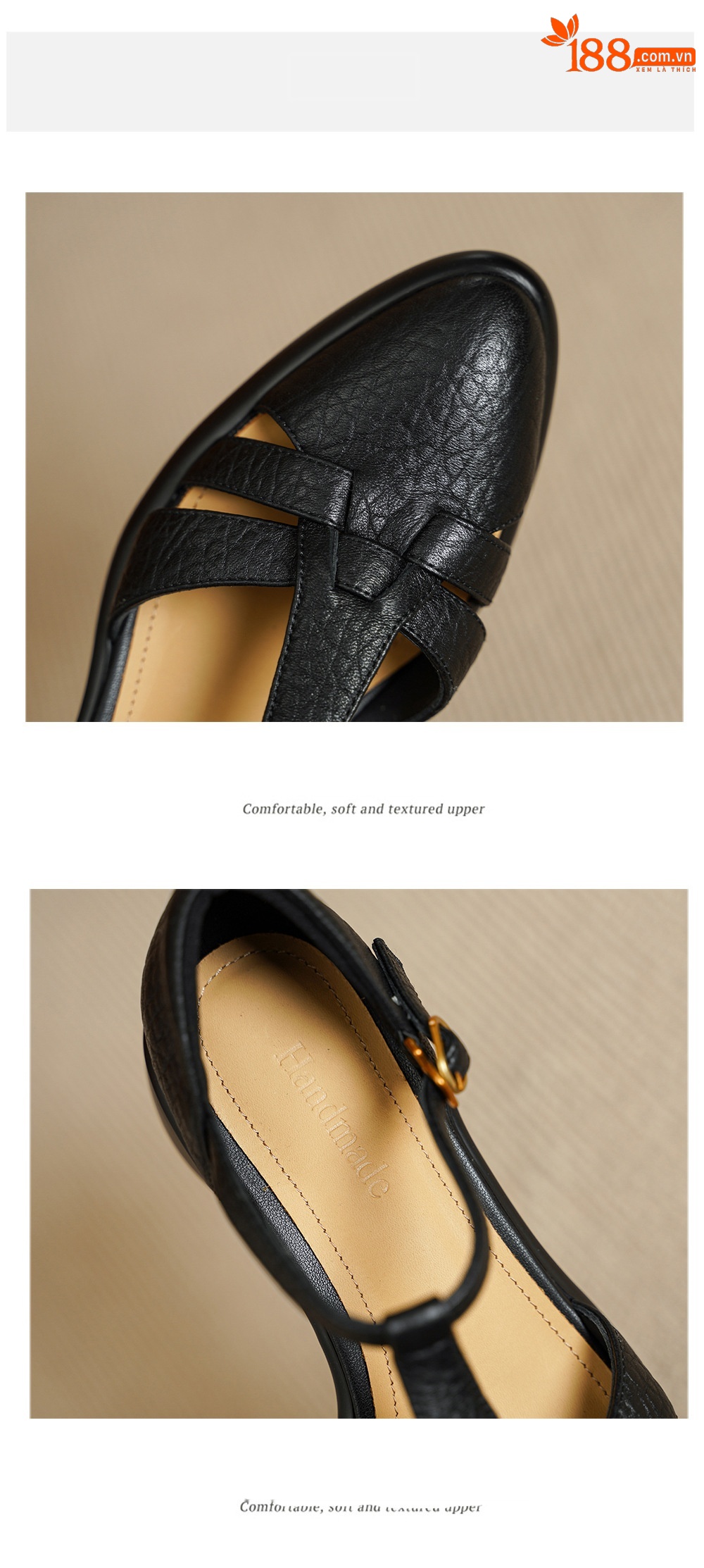 Sandal nữ quai chữ T bít mũi gót vuông 5 cm phong cách La Mã — đen chi tiết 14