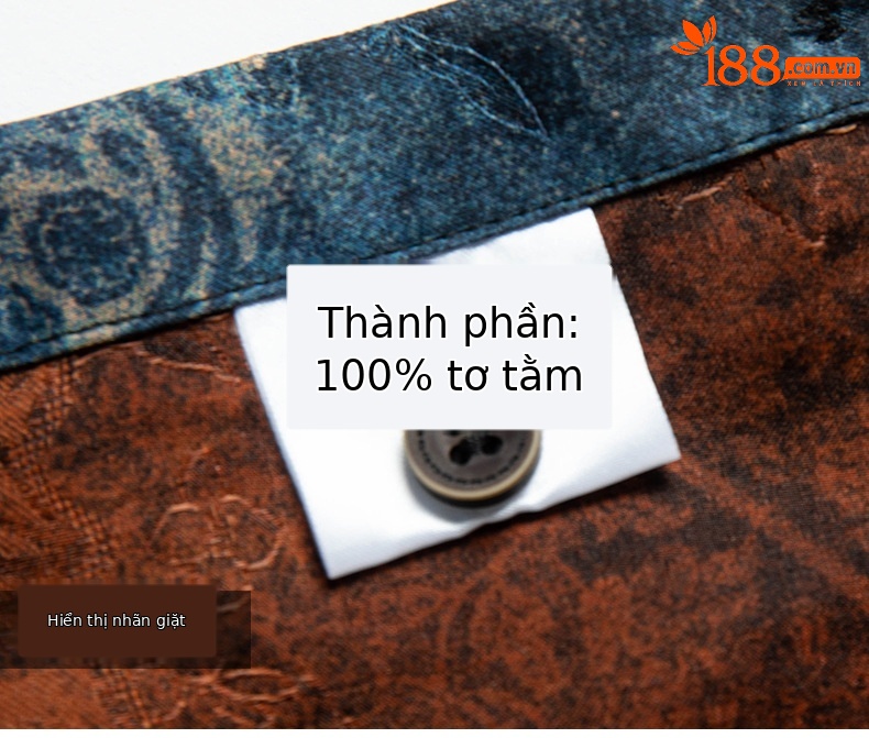 Áo sơ mi nam ngắn tay lụa Tang Silk phong cách Trung Hoa họa tiết vân sa — Xanh da trời26651 chi tiết 18