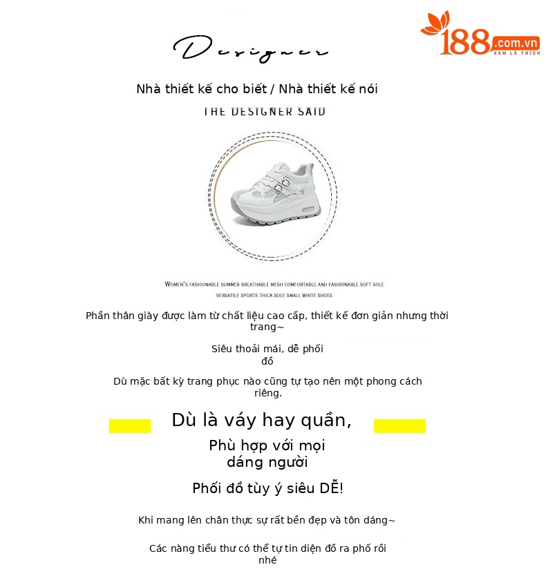 Giày sneaker nữ đế dày phong cách Hàn Quốc, gót 8 cm, form cổ điển — Vàng 5072, Be 5072 chi tiết 4