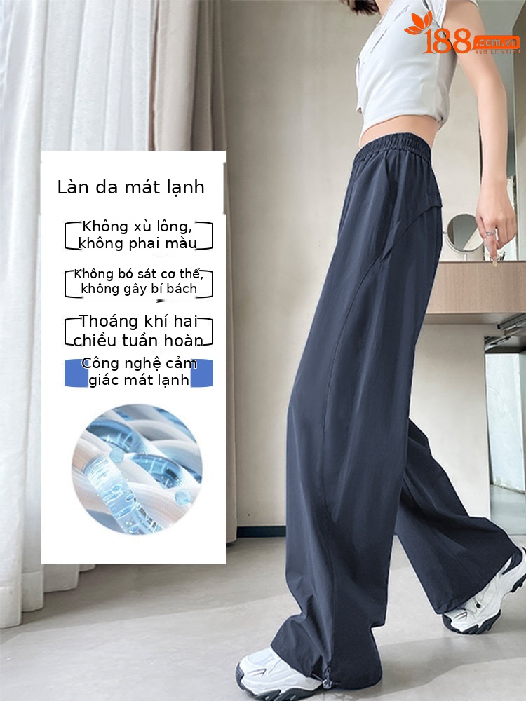 Quần chống nắng nữ cao eo kiểu Mỹ, vải khô nhanh, dáng ống đứng thể thao — Lời bài hát: Haze Blue (Little Man)