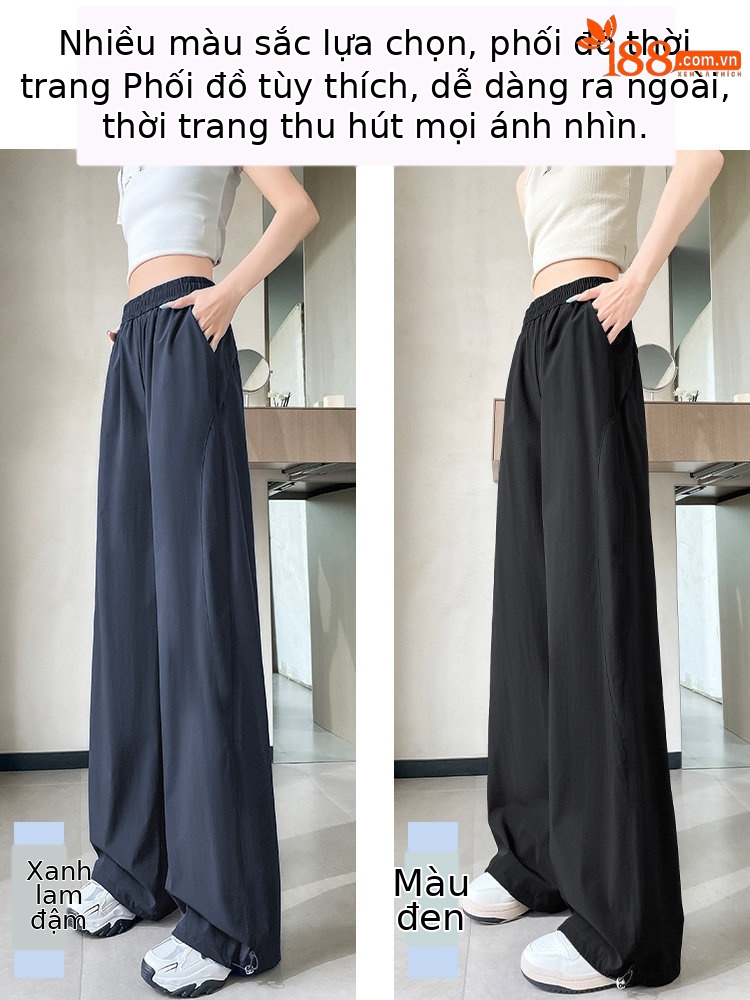 Quần chống nắng nữ cao eo kiểu Mỹ, vải khô nhanh, dáng ống đứng thể thao — Lời bài hát: Haze Blue (Little Man)