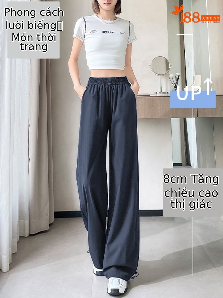 Quần chống nắng nữ cao eo kiểu Mỹ, vải khô nhanh, dáng ống đứng thể thao — Lời bài hát: Haze Blue (Little Man)