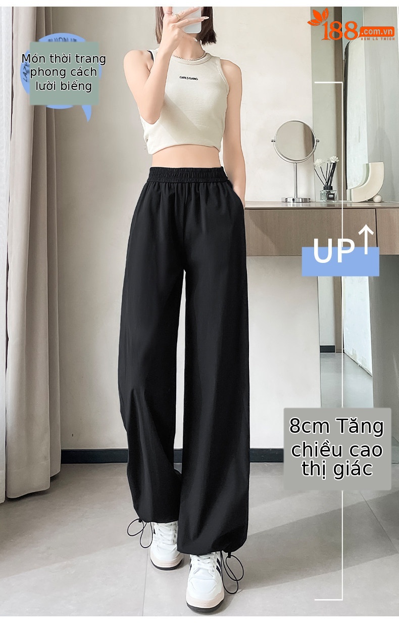 Quần chống nắng nữ cao eo kiểu Mỹ, vải khô nhanh, dáng ống đứng thể thao — Lời bài hát: Haze Blue (Little Man) chi tiết 18