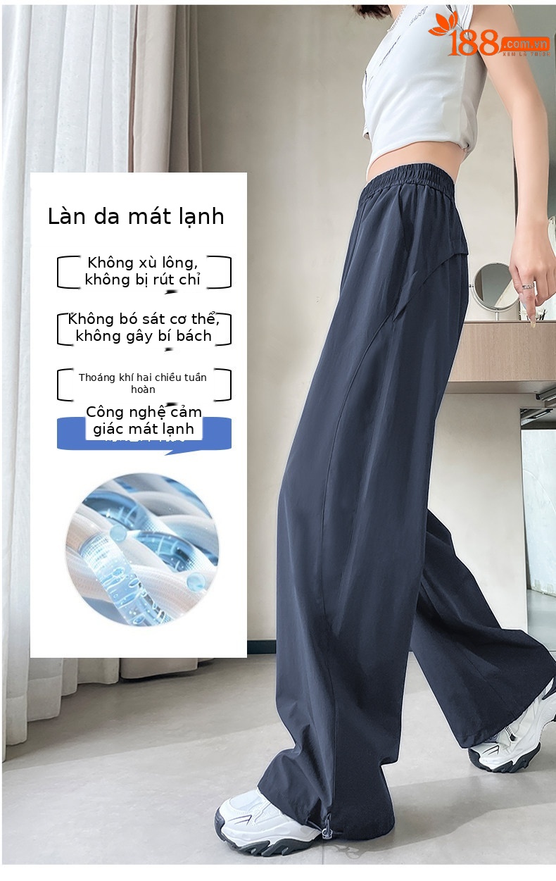 Quần chống nắng nữ cao eo kiểu Mỹ, vải khô nhanh, dáng ống đứng thể thao — Lời bài hát: Haze Blue (Little Man) chi tiết 17