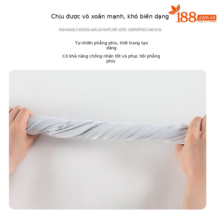 Quần yếm nữ kiểu Mỹ ống rộng cạp cao chất liệu băng lụa mát lạnh — Màu đen thông thường chi tiết 13