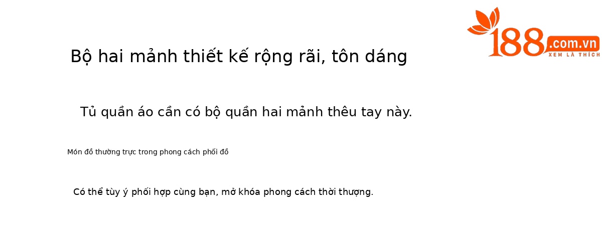 Bộ áo sơ mi thêu hoa kết hợp quần ống rộng nữ 2 món mùa hè 2026 — màu xanh hồ, màu trắng chi tiết 2
