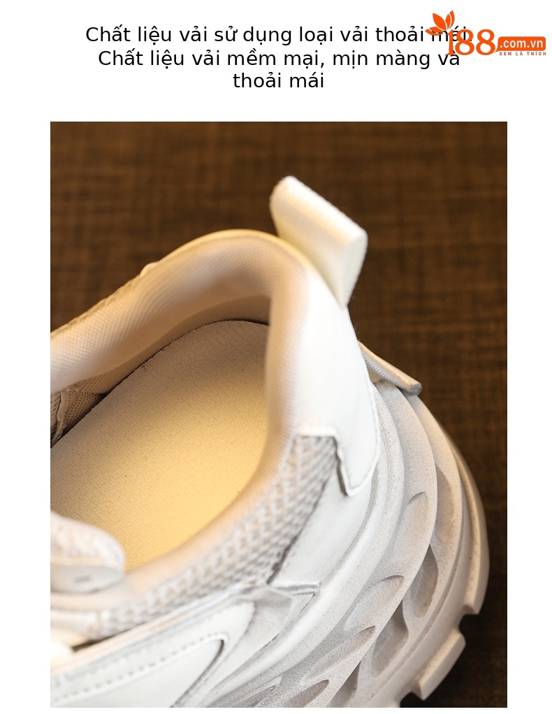 Giày sneaker nữ đế dày lưới thoáng khí phong cách daddy giày tăng chiều cao — màu hồng chi tiết 7