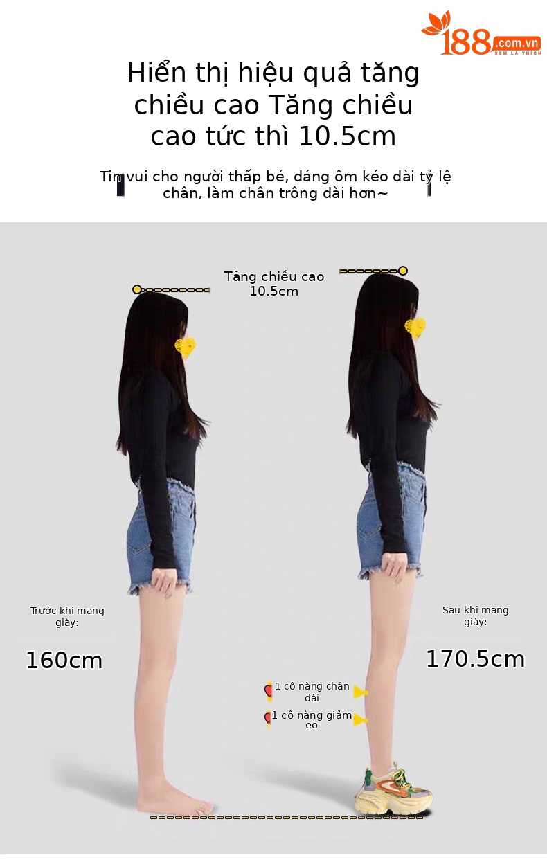 Giày sneaker nữ đế dày lưới thoáng khí phong cách daddy giày tăng chiều cao — màu hồng chi tiết 3
