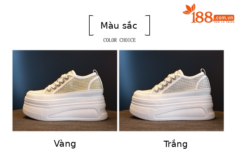Giày sneaker nữ đế dày tăng chiều cao mùa hè thoáng khí kiểu bánh mì — màu trắng chi tiết 2