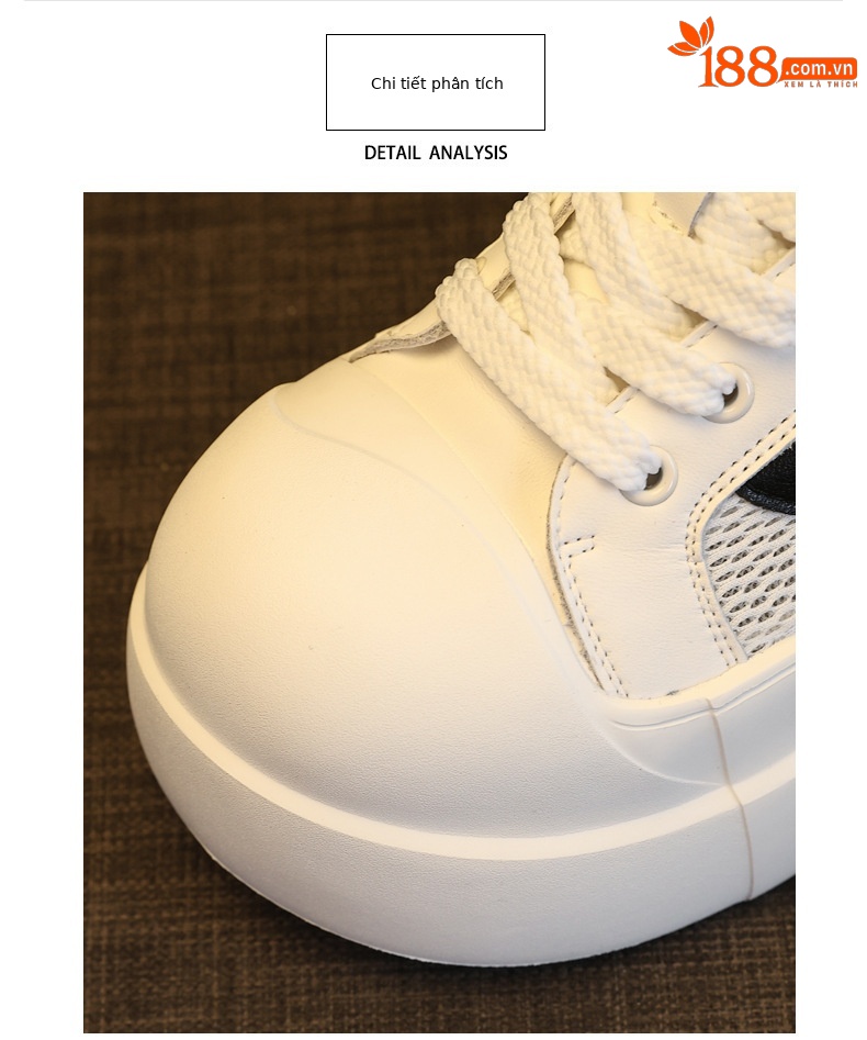Giày sneaker nữ đế dày tăng chiều cao phong cách thể thao trắng basic — Bạc trắng chi tiết 7