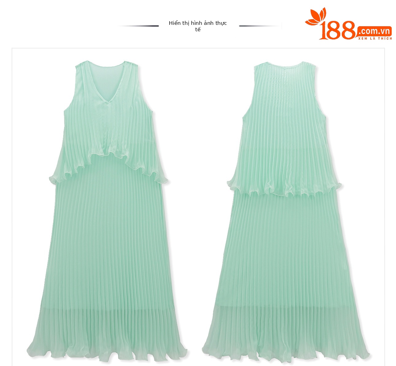 Đầm maxi nữ thắt eo voan mỏng phong cách Tân Trung Hoa mùa hè — bạc hà xanh chi tiết 10