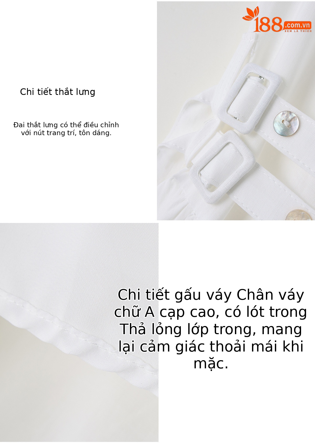 Đầm suông nữ midi không tay dáng rộng dài quá gối MJ5611 — màu trắng, xanh lá cây, màu vàng chi tiết 8