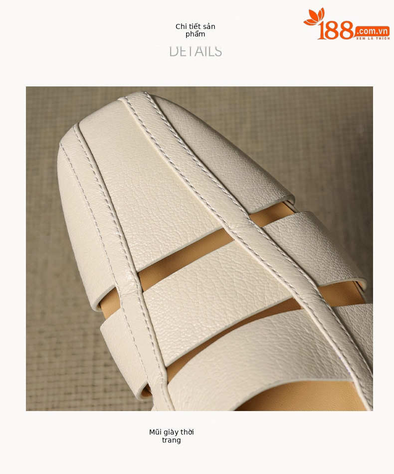 Dép sandal nữ bao đầu rỗng gót thấp 3 cm, mũi tròn kiểu dệt, phong cách đơn giản đi làm — đen chi tiết 19
