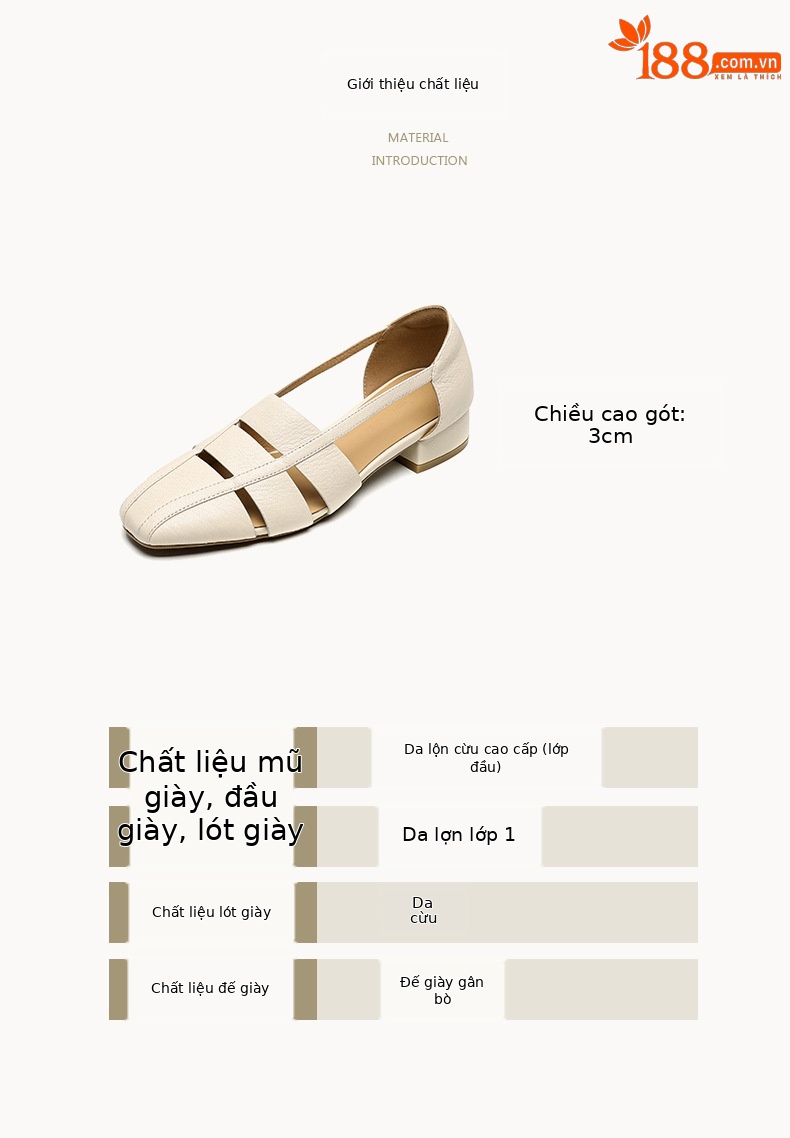 Dép sandal nữ bao đầu rỗng gót thấp 3 cm, mũi tròn kiểu dệt, phong cách đơn giản đi làm — đen chi tiết 3
