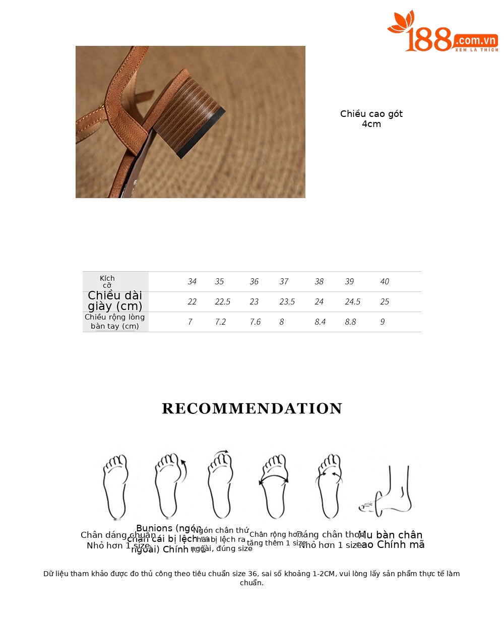 Sandal nữ da cừu mũi nhọn gót vuông quai ngang kiểu La Mã đan rỗng — màu nâu chi tiết 5