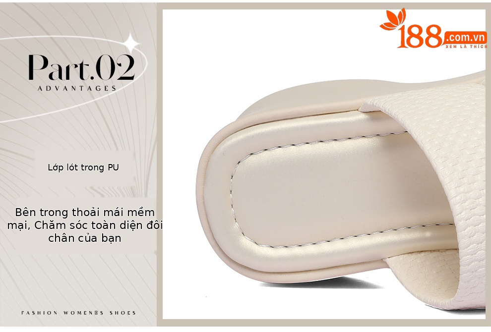 Dép sandal nữ xỏ ngón đế dày tăng chiều cao đính đá — 6127 Da đen, 6127 mét trắng chi tiết 7