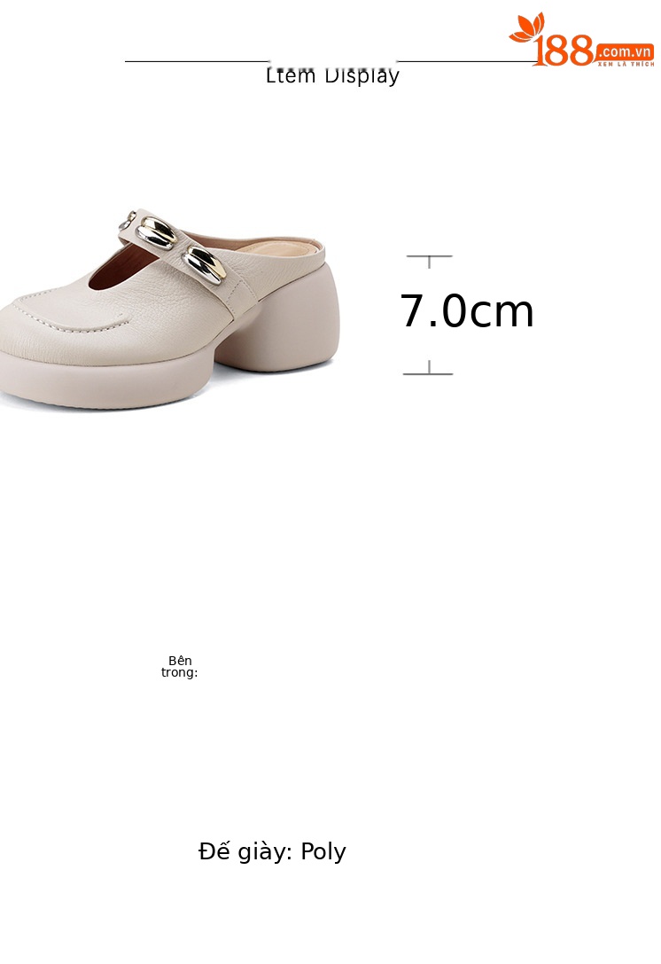 Dép sandal cao gót nữ mũi kín gót hở đế dày 7 cm — đen chi tiết 2