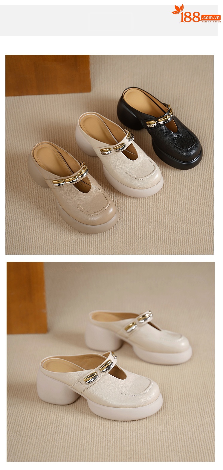 Dép sandal cao gót nữ mũi kín gót hở đế dày 7 cm — đen chi tiết 11