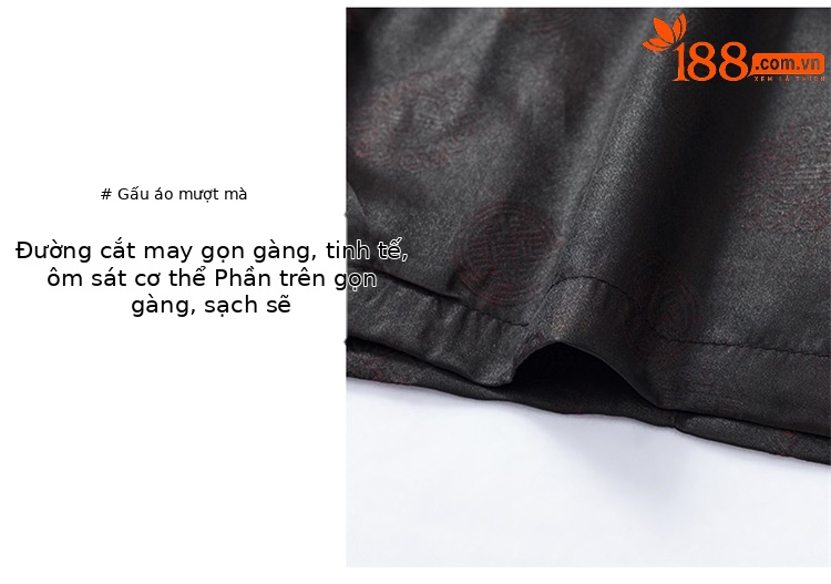 Áo sơ mi lụa tơ tằm Hương Vân cao cấp phong cách Đường — Da đen 8859 chi tiết 7