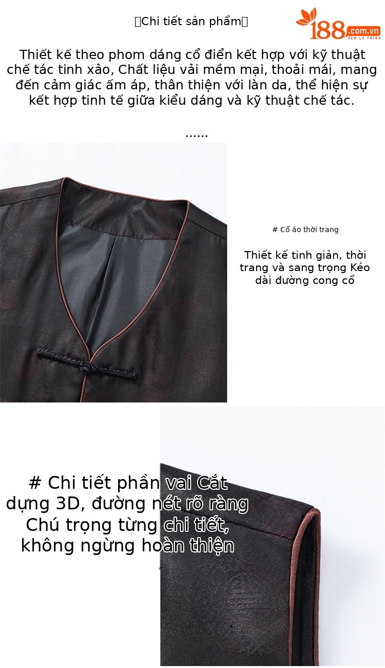 Áo sơ mi lụa tơ tằm Hương Vân cao cấp phong cách Đường — Da đen 8859 chi tiết 6