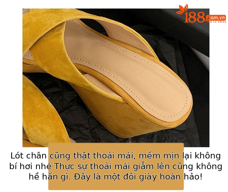 Sandal cao gót nữ mũi hở quai chéo da lộn, gót xuồng 7 cm — màu vàng, màu mơ, màu cà phê chi tiết 3