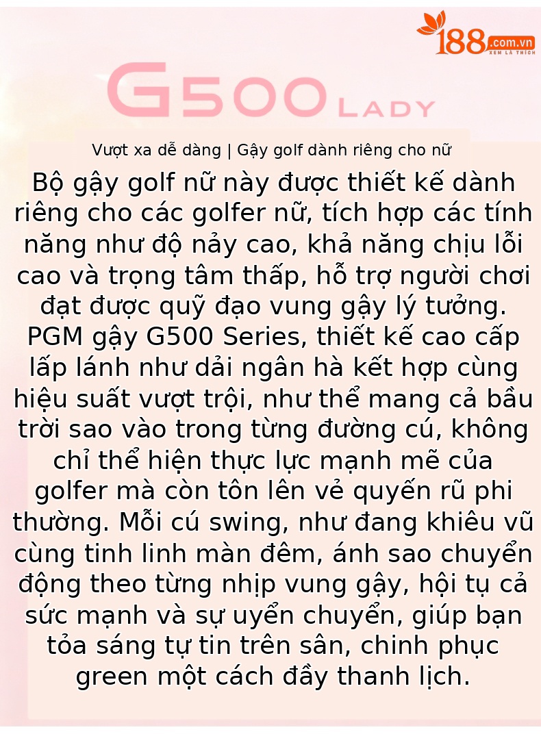 Gậy putter golf nữ PGM G500 thân thép không gỉ, trọng tâm thấp, có vạch ngắm — Hồng san hô Gậy putter (Thân thép) Tặng đầu gậy TUG079, Trắng tím Gậy putter (Thân thép) Tặng đầu gậy TUG079 chi tiết 3