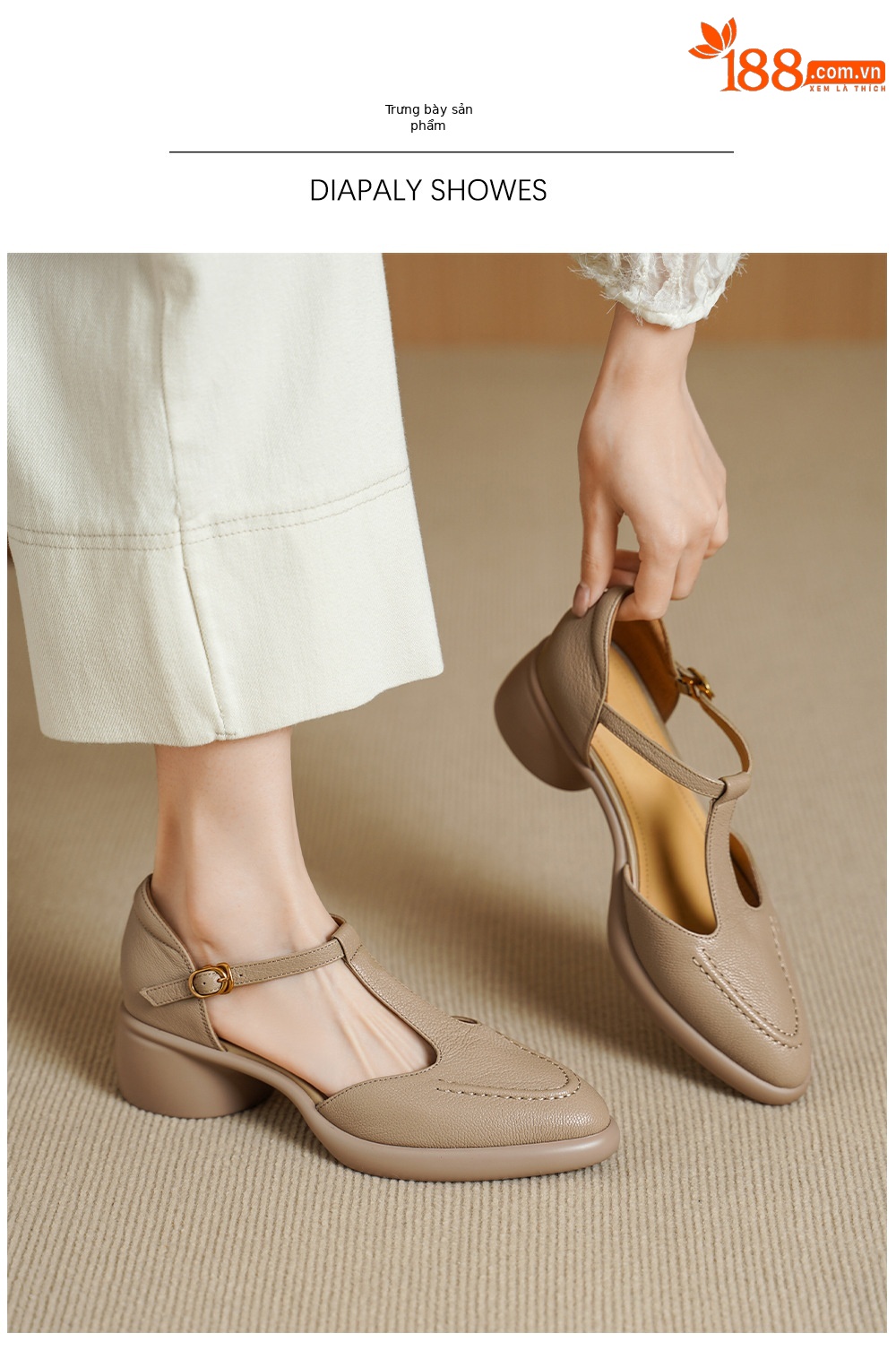 Sandal nữ quai chữ T gót vuông 5 cm mũi kín hở gót phong cách vintage — đen chi tiết 3