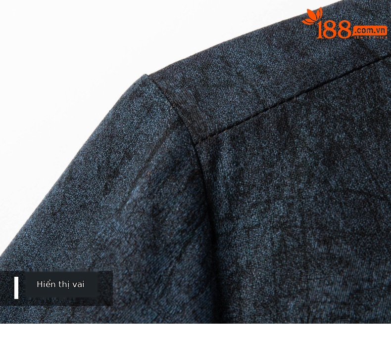 Áo thun nam tay ngắn lụa tơ tằm phong cách Trung Hoa cổ điển, chất liệu Mulberry Silk cao cấp — màu xanh da trời26201 chi tiết 15