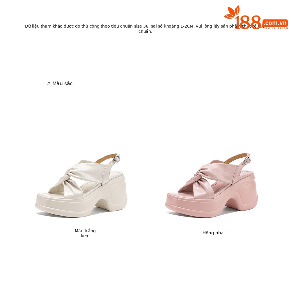 Sandal nữ đế xuồng cao gót quai chéo hở mũi phong cách La Mã — Hồng nhạt, màu trắng ngà chi tiết 5