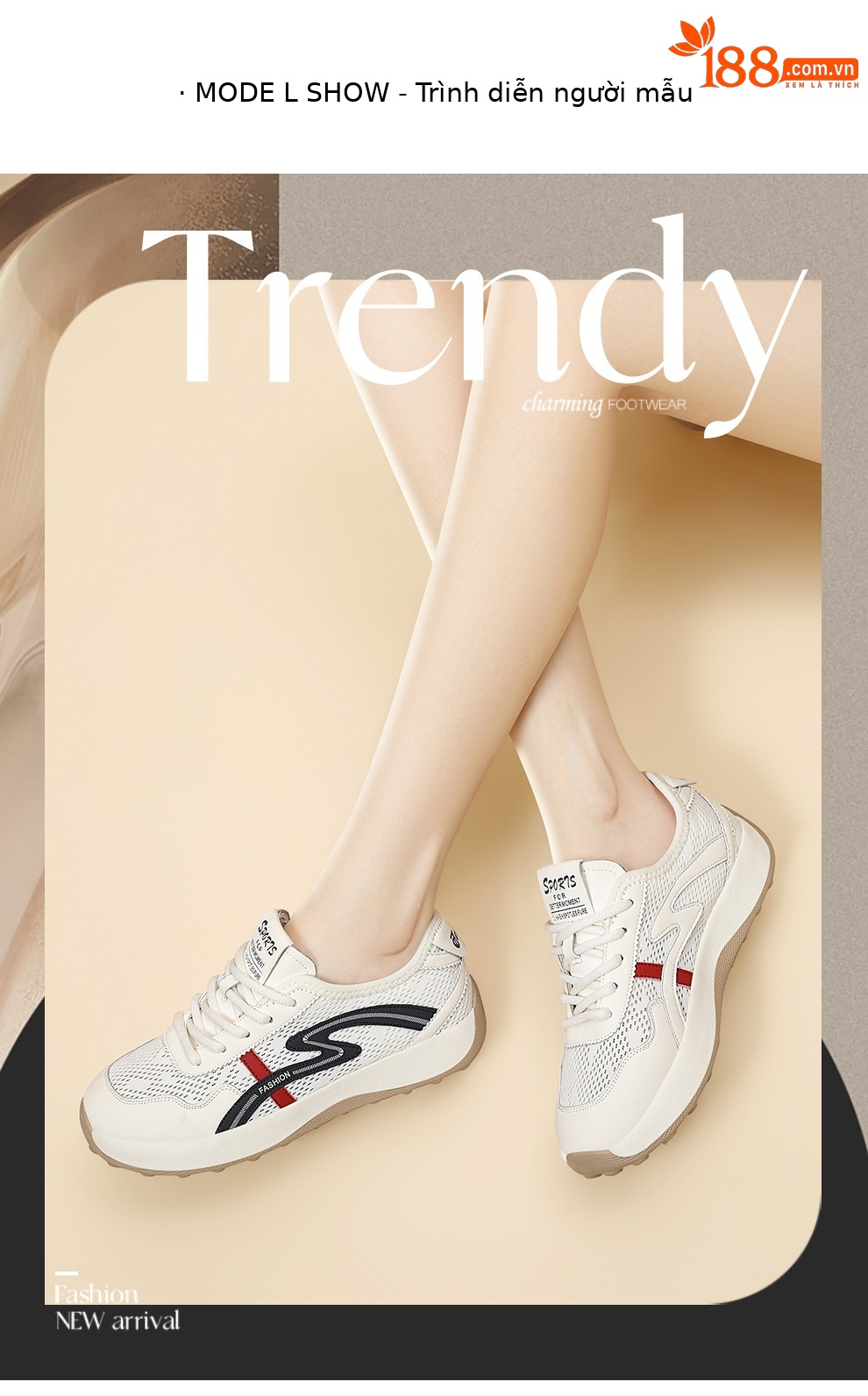 Giày sneaker nữ lưới thoáng khí phong cách Forrest Gump đế mềm nhẹ 2026 — 6141 màu đỏ, 6141 Cam xám chi tiết 4