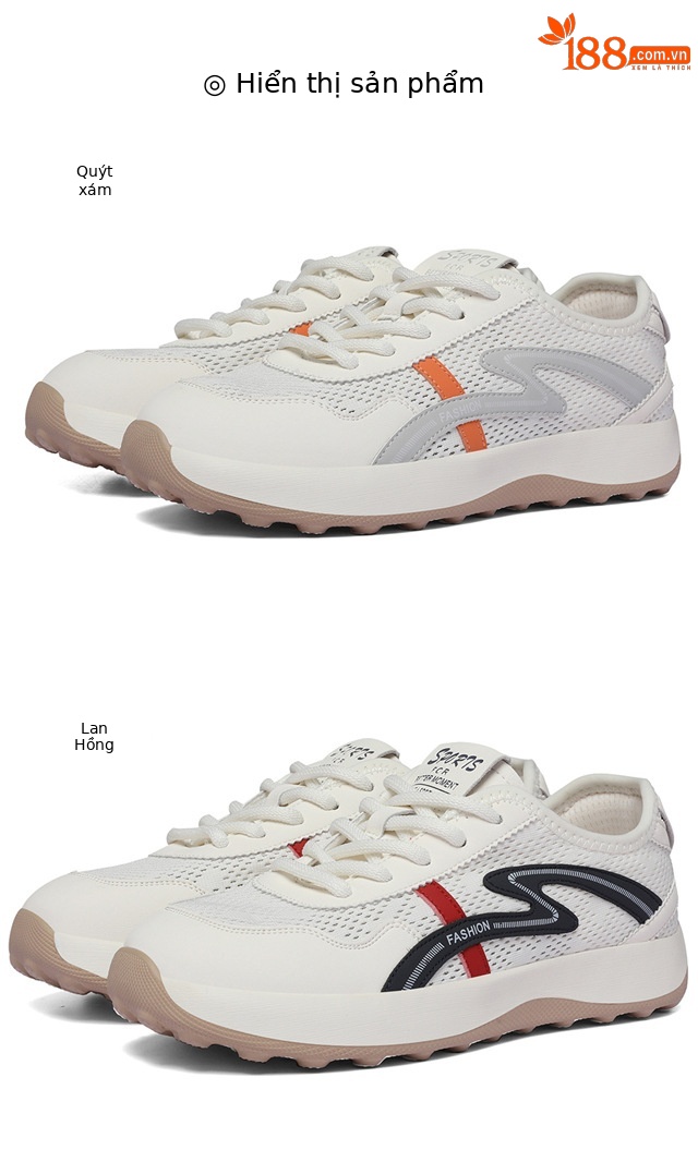 Giày sneaker nữ lưới thoáng khí phong cách Forrest Gump đế mềm nhẹ 2026 — 6141 màu đỏ, 6141 Cam xám chi tiết 8