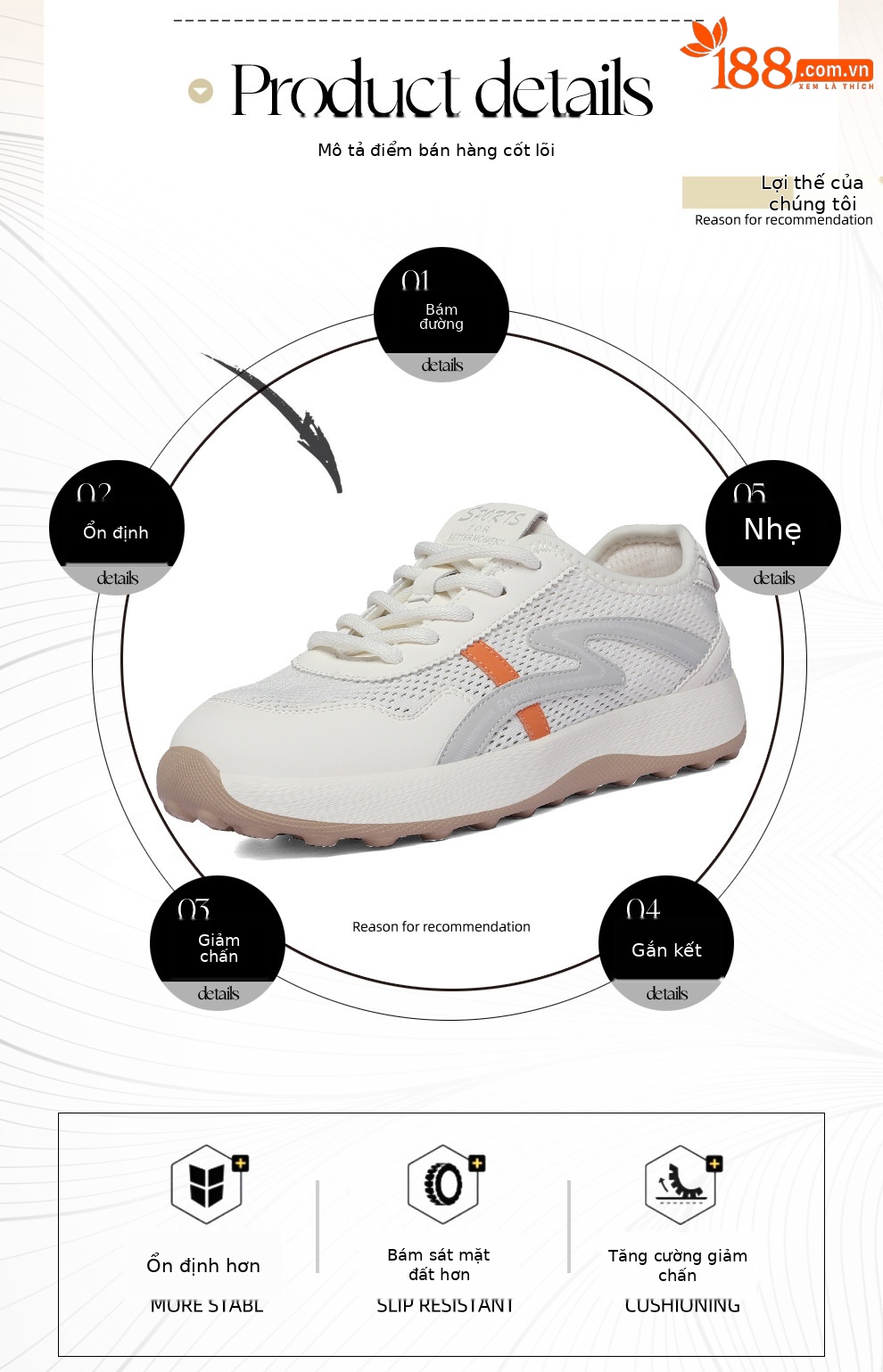 Giày sneaker nữ lưới thoáng khí phong cách Forrest Gump đế mềm nhẹ 2026 — 6141 màu đỏ, 6141 Cam xám chi tiết 2