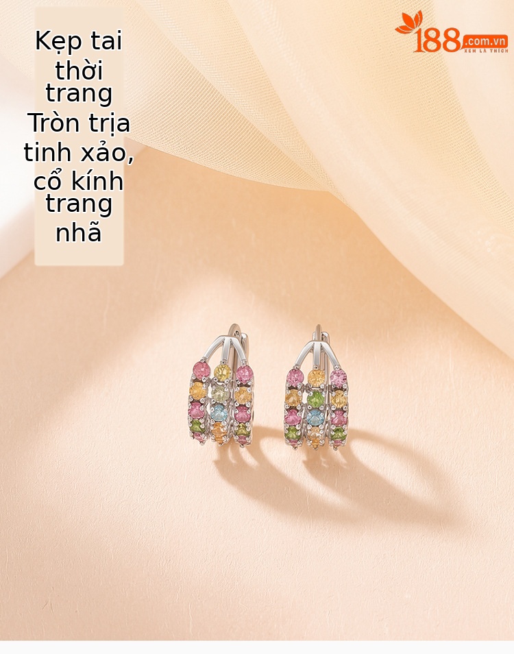 Bông tai tròn thời trang đơn giản bạc S925 — Cặp đôi chi tiết 1