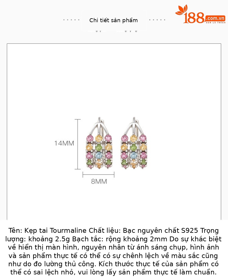 Bông tai tròn thời trang đơn giản bạc S925 — Cặp đôi chi tiết 2