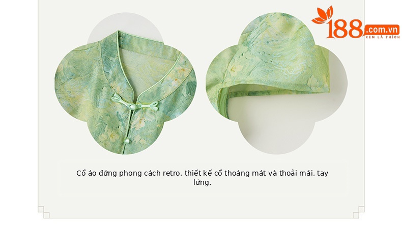 Bộ quần áo nữ mùa hè 2026 sơ mi cổ đứng họa tiết jacquard + quần ống đứng hai mảnh ZQ620 — Màu ảnh chi tiết 6
