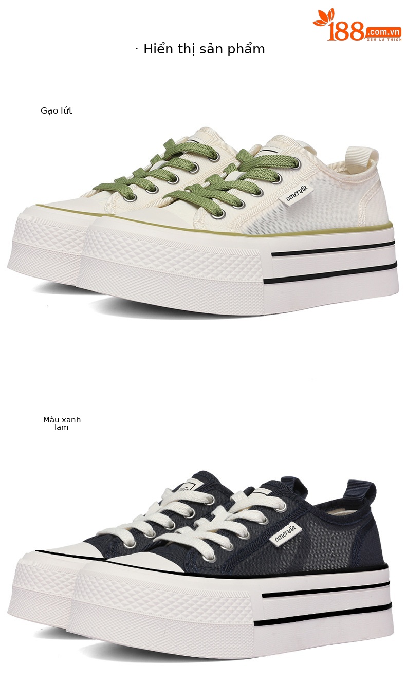 Giày sneaker nữ lưới thoáng khí đế dày mềm chống trượt mùa hè 2026 — 6157 Màu Xanh, 6157 mét xanh lá cây chi tiết 10